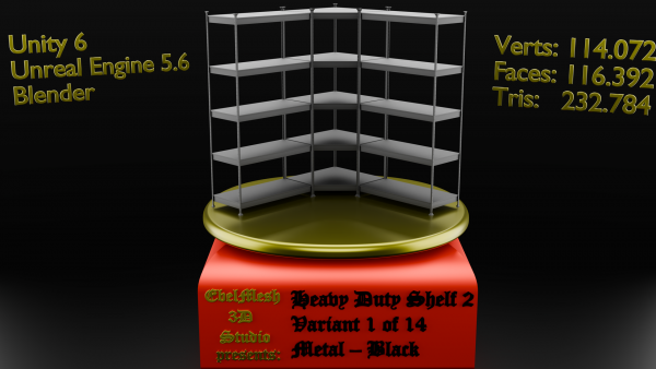 Schwerlastregal 2 – Variante 1 von 14 – Metall – Schwarz