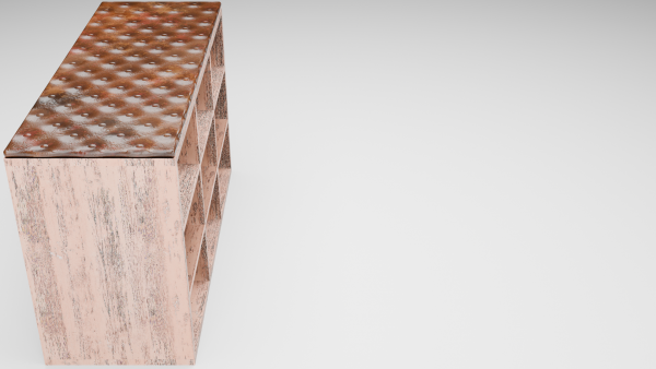 Garderobe Schuhregal - Variante 1 von 13 - Altem Holz mit gestepptem braunen Leder - Image 5